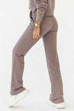 Chic Cotton Sweatpants with Elevated Waist and Pockets