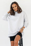 Comfortable Extended Cut Sweatshirt with Decorative Stitching