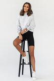 Comfortable Extended Cut Sweatshirt with Decorative Stitching