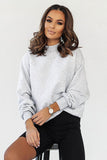 Comfortable Extended Cut Sweatshirt with Decorative Stitching