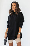 Comfortable Extended Cut Sweatshirt with Decorative Stitching