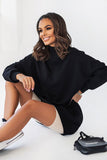 Comfortable Extended Cut Sweatshirt with Decorative Stitching