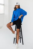 Comfortable Extended Cut Sweatshirt with Decorative Stitching
