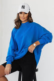 Comfortable Extended Cut Sweatshirt with Decorative Stitching