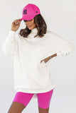 Comfortable Extended Cut Sweatshirt with Decorative Stitching