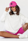 Comfortable Extended Cut Sweatshirt with Decorative Stitching