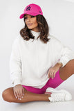 Comfortable Extended Cut Sweatshirt with Decorative Stitching