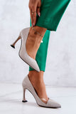 Chic Eco Leather Stilettos with Unique Accent Details