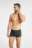 Men's Body-Conforming Gray Swim Trunks with Elastic Waistband