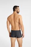 Men's Body-Conforming Gray Swim Trunks with Elastic Waistband