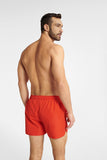 Energetic Red Men's Quick-Dry Swim Trunks with Pockets