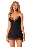 Elegant Embroidered Tulle Nightgown with Thong Set