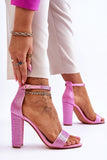 Chic Women's Post Heel Sandals with Adjustable Ankle Strap