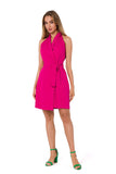 Jacquard Cut Overlap Dress with Tying Option