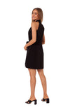 Jacquard Cut Overlap Dress with Tie Waist Option