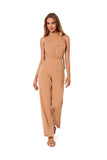 Elegant Halter Neck Pantsuit with Tie Detail and Pockets