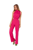 Elegant Halter Neck Pantsuit with Tie Detail