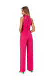 Elegant Halter Neck Pantsuit with Tie Detail
