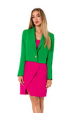 Chic Short-Cut Button-Up Jacket with Long Sleeves