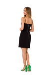 Chic Mini Dress with Deep Neckline and Thin Straps