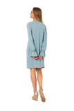 Chic Tie-Neck Dress with Ruffle Long Sleeves
