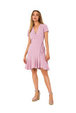 Airy Ruffle Side-Tie Dress with Short Sleeves