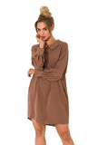 Chic Collared Dress-Tunic with Decorative Chain Back
