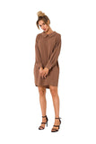 Chic Collared Dress-Tunic with Decorative Chain Back