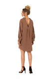 Chic Collared Dress-Tunic with Decorative Chain Back