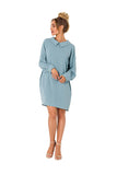 Collared Dress-Tunic with Back Chain Detail and Long Sleeves