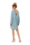 Collared Dress-Tunic with Back Chain Detail and Long Sleeves