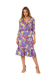 Summer Ruffle Midi Dress with Envelope Neckline and Sleeves