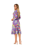 Summer Ruffle Midi Dress with Envelope Neckline and Sleeves