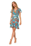 Printed Summer Dress with Side Tie and Ruffle Hem
