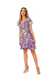 Printed Summer Dress with Side Tie and Ruffle Hem