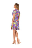 Printed Summer Dress with Side Tie and Ruffle Hem