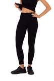 Trendy Ribbed Knit Leggings with Logo Patch for Everyday Wear