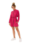 Zippered Sweatshirt with Cutouts and Lacing Back