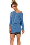 Kimono Sleeve V-Neck Dress with Logo Piping