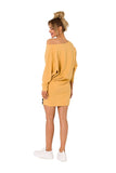 Kimono Sleeve V Neck Dress with Logo Piping