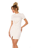 Chic Summer Mini Cotton Dress with Front Interlacing