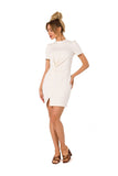 Chic Summer Mini Cotton Dress with Front Interlacing