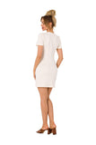 Chic Summer Mini Cotton Dress with Front Interlacing