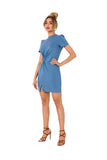 Summer Mini Cotton Dress with Front Interlacing Detail