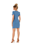 Summer Mini Cotton Dress with Front Interlacing Detail