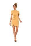 Summer Mini Cotton Dress with Front Interlacing Detail