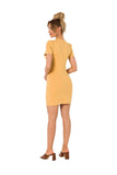 Summer Mini Cotton Dress with Front Interlacing Detail