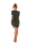 Summer Mini Cotton Dress with Stylish Front Interlacing