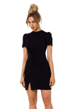 Summer Mini Cotton Dress with Front Interlacing Design