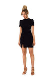Summer Mini Cotton Dress with Front Interlacing Design
